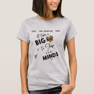 Schwarz-weißes Zitat Lehrer Bewertung Herzname T-Shirt