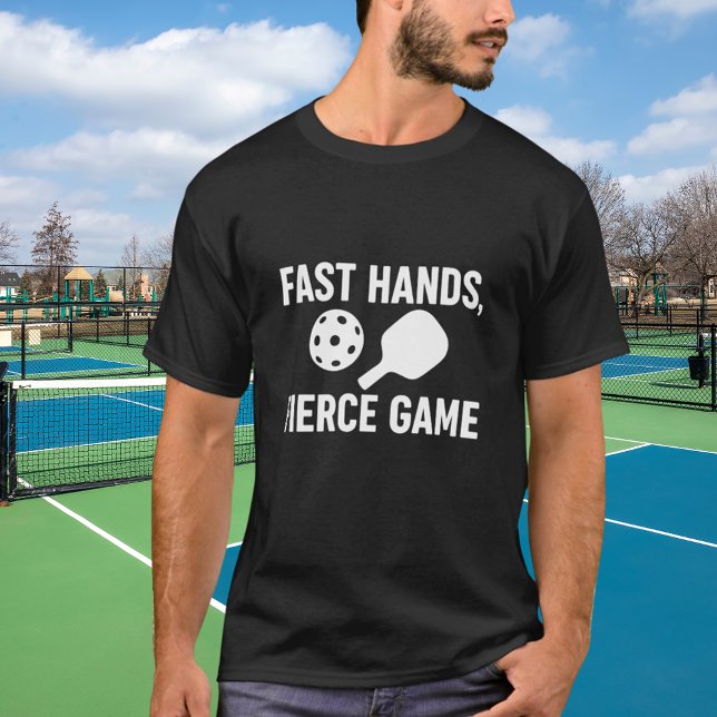 Schwarz-weißes Zitat von Pickleball T-Shirt (Von Creator hochgeladen)