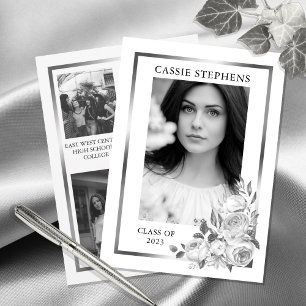 Schwarz White 4 Foto Collage Gold Frame Abschlus Ankündigung