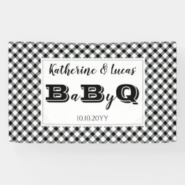 Schwarz | White Karos Baby Q GRILLEN Dusche Banner