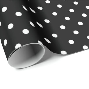Schwarz   White Polka Dot Wrapping Paper Geschenkpapier