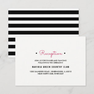 Schwarz   White Stripes Hochzeitskarten Einladung
