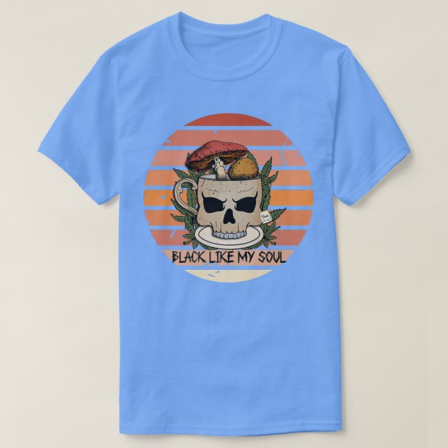 Schwarz wie mein Soul Skelett Kaffee Gothic Spooky T-Shirt (Design vorne)