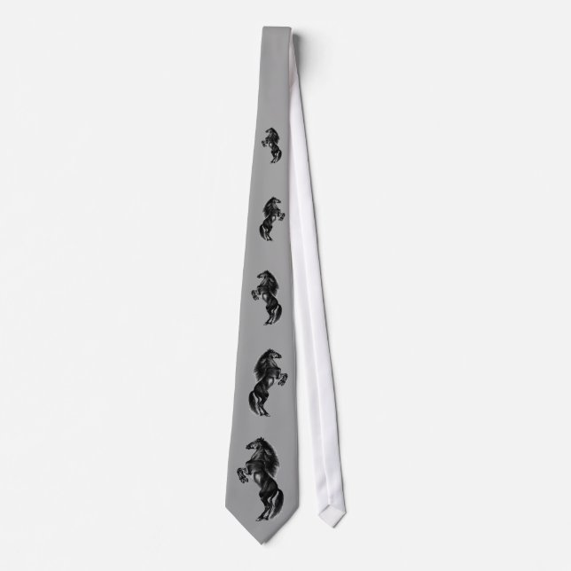 Schwarz Wild Pferd Neck Tie - Ihre Farben Krawatte (Vorderseite)