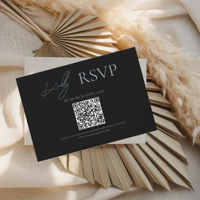 Schwarz, wo immer Blue Wedding RSVP Cards beginnen (Von Creator hochgeladen)