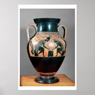 Schwarz-Zahl Amphora, der Ajax und Achilleus Poster