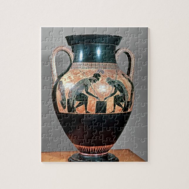 Schwarz-Zahl Amphora, der Ajax und Achilleus Puzzle (Vertikal)