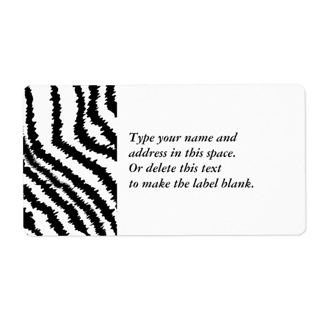 Schwarz Zebra Print Muster. (Vorne)