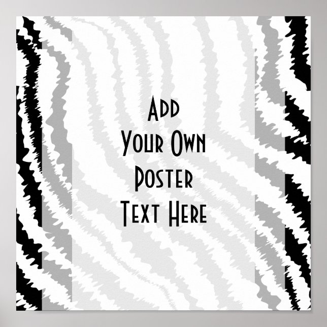 Schwarz Zebra Print Muster. Poster (Vorne)
