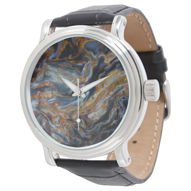 Schwarz-Zeltklatsch Armbanduhr (Schrägansicht)