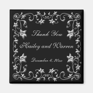 Schwarz-Zinn-Gastgeschenk Hochzeit Magnet