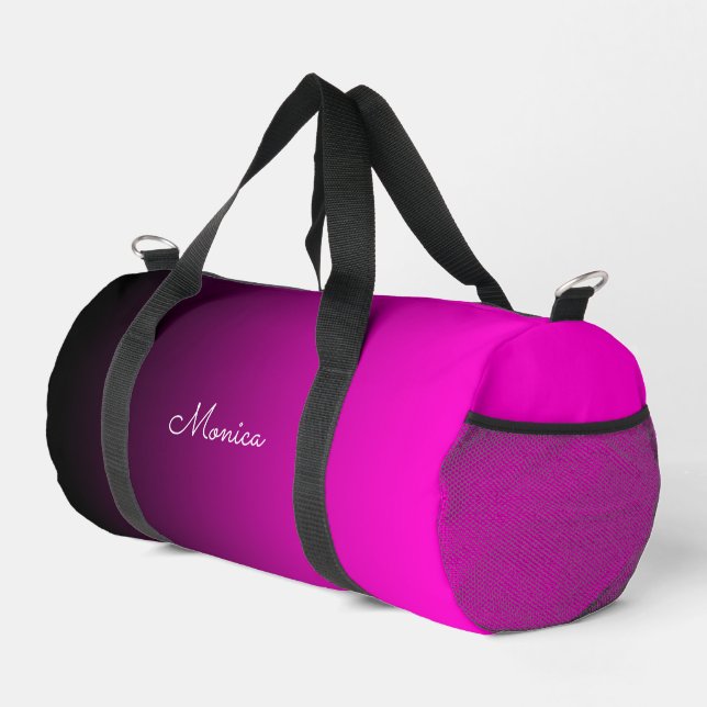 Schwarz zu Hellrosa Farbverlauf Duffle Bag (Rechte Ecke)