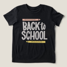 Schwarz zurück in die Schule Jungs Mädchen T Shirt