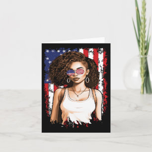 Schwarzafrikaner Amerikaner 4. Juli Flag Patriotic Karte