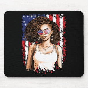 Schwarzafrikaner Amerikaner 4. Juli Flag Patriotic Mousepad