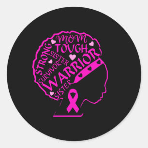 Schwarzafrikaner Brustkrebskrieger Runder Aufkleber
