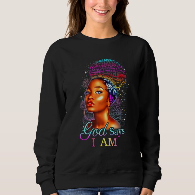 Schwarzafrikanische Amerikanerin Eboni gesegnete K Sweatshirt (Vorderseite)