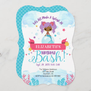 Schwarzafrikanische Meerjungfrau Einladung zum Geb