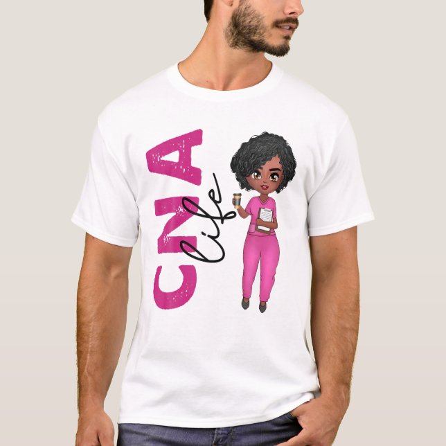 Schwarzafrikanischer CNA-Krankenpflegearbeiter T-Shirt (Vorderseite)
