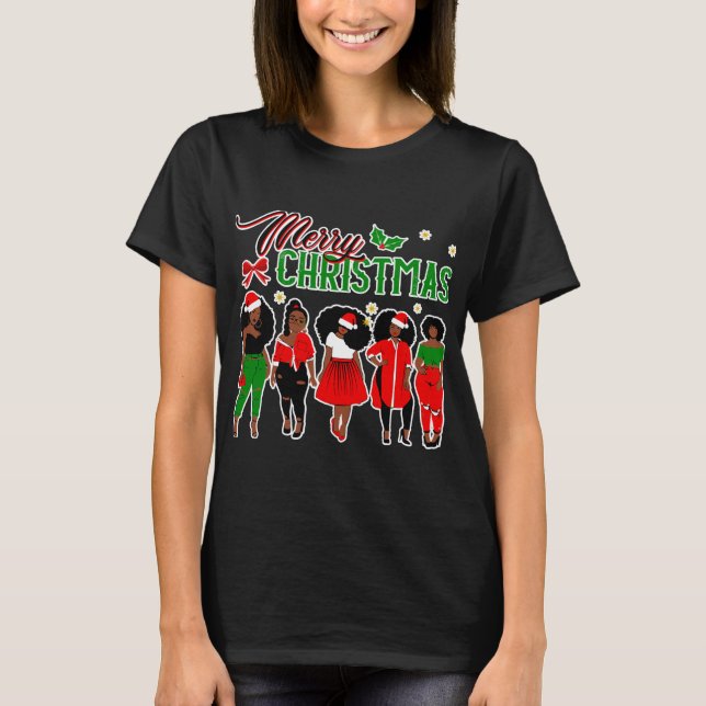 Schwarzafrikanischer WeihnachtsWeihnachtsfeiertag T-Shirt (Vorderseite)