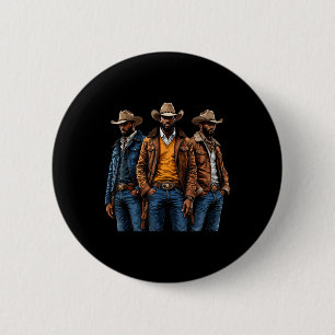 Schwarzafrikanischer Western Cowboy Rodeo Melani Button