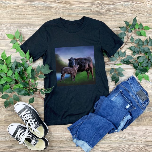 Schwarzangus-Kuh und Kalb T-Shirt (Von Creator hochgeladen)