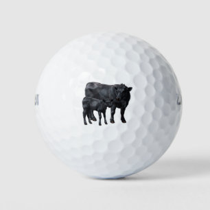 Schwarzanguskühe und Niedliches Kalb Golfball
