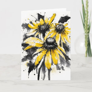Schwarzaugige Susanne - Aquarellblumen Karte