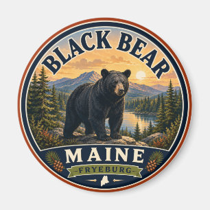 Schwarzbär Fryeburg Maine Rundmagnet Magnet