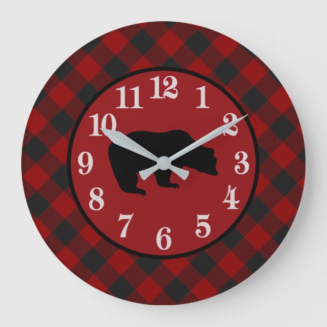 Schwarzbär Große Wanduhr (Vorderseite)