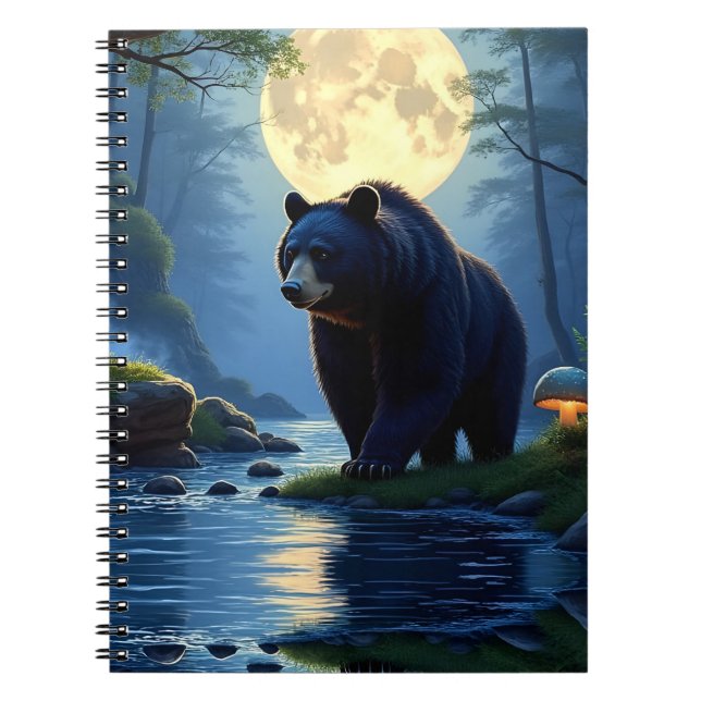 Schwarzbär im Wald am Wasser Notizblock (Vorderseite)