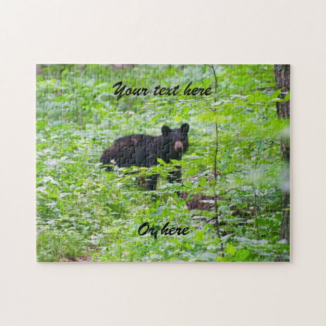 Schwarzbär im Wald Puzzle (Horizontal)