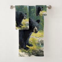 Schwarzbär-Natur-Handtuch-Set - Personalisieren Si