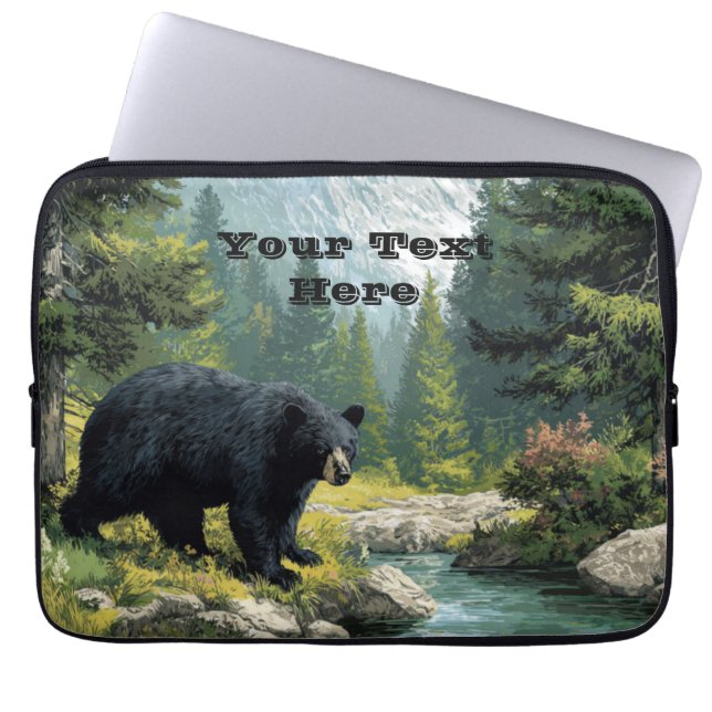 Schwarzbär-Natur Laptopschutzhülle (Vorderseite)