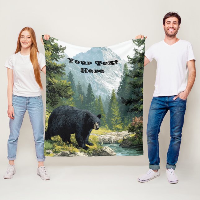 Schwarzbär-Natur-Wurfdecke Fleecedecke (Beispiel)