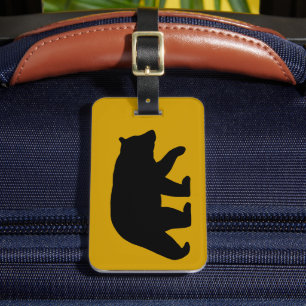 Schwarzbär-Silhouette mit anpassbarem Text Gepäckanhänger