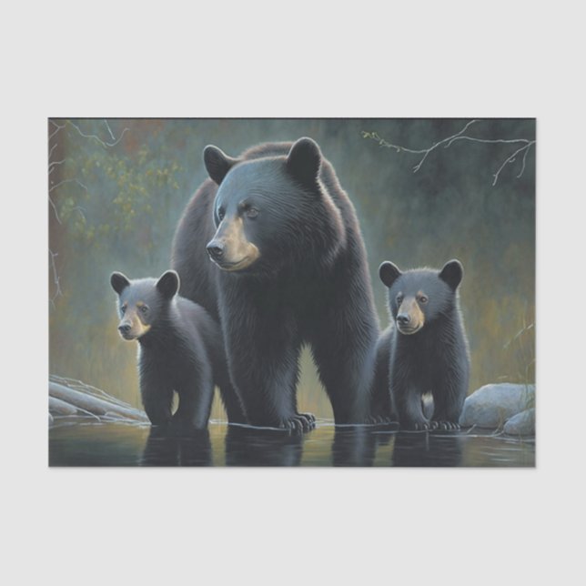 Schwarzbär und Knochen Seidenpapier (Vorderseite)