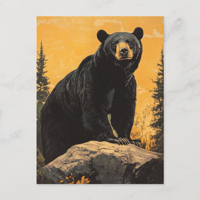Schwarzbär Vintage Postkarte (Vorderseite)