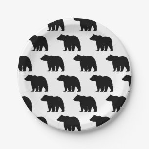 Schwarzbär-Wilderness-Camper-Papierteller Pappteller