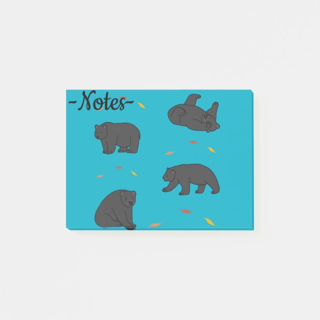 Schwarzbären Post-it Klebezettel (Vorderseite)