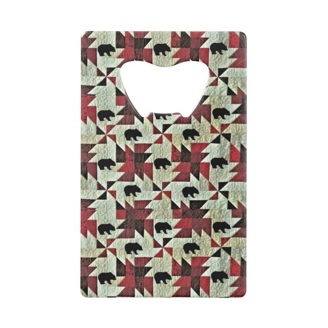 Schwarzbärenquilt Geldbeutel Flaschenöffner (Vorderseite)