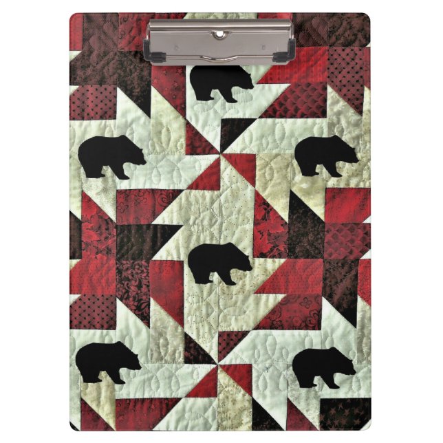 Schwarzbärenquilt Klemmbrett (Vorderseite)