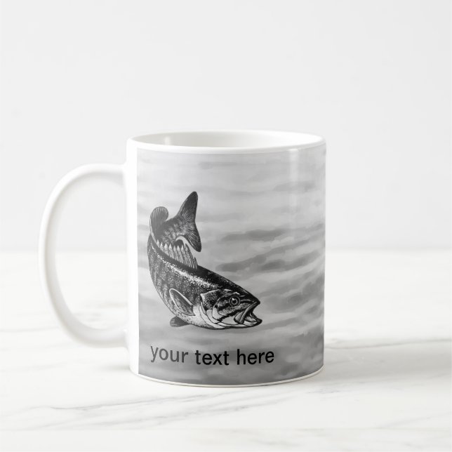 Schwarzbarsch-Fischen Kaffeetasse (Links)