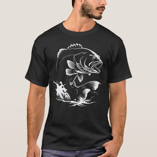 Schwarzbarschfischen T-Shirt (Vorderseite)