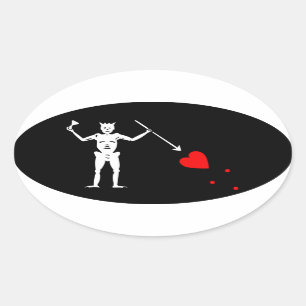 Schwarzbart Pirate Sigil Oval Sticker #1