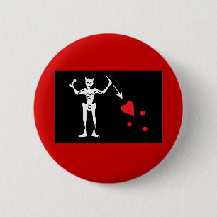 Schwarzbart-Piratenflagge Button