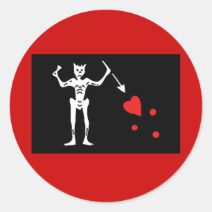 Schwarzbart-Piratenflagge Runder Aufkleber