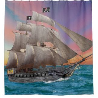 SCHWARZBARTS PIRATENSCHIFF DUSCHVORHANG