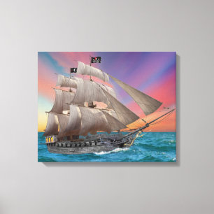 SCHWARZBARTS PIRATENSCHIFF LEINWANDDRUCK