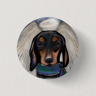 Schwarzbrauner Dachshund Button